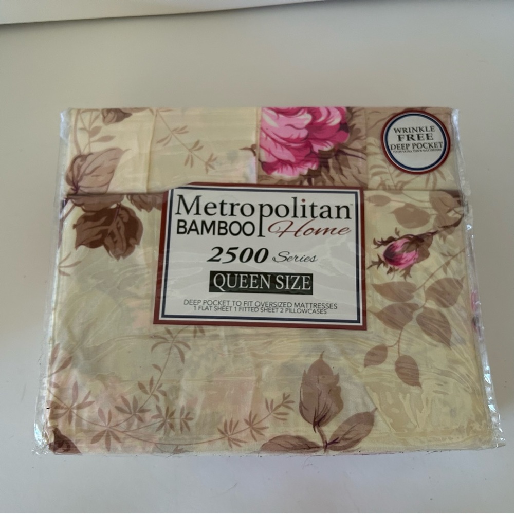 Pink and Ivory Queen Ultra Plush Sheet Set 2500 Deep Pocket